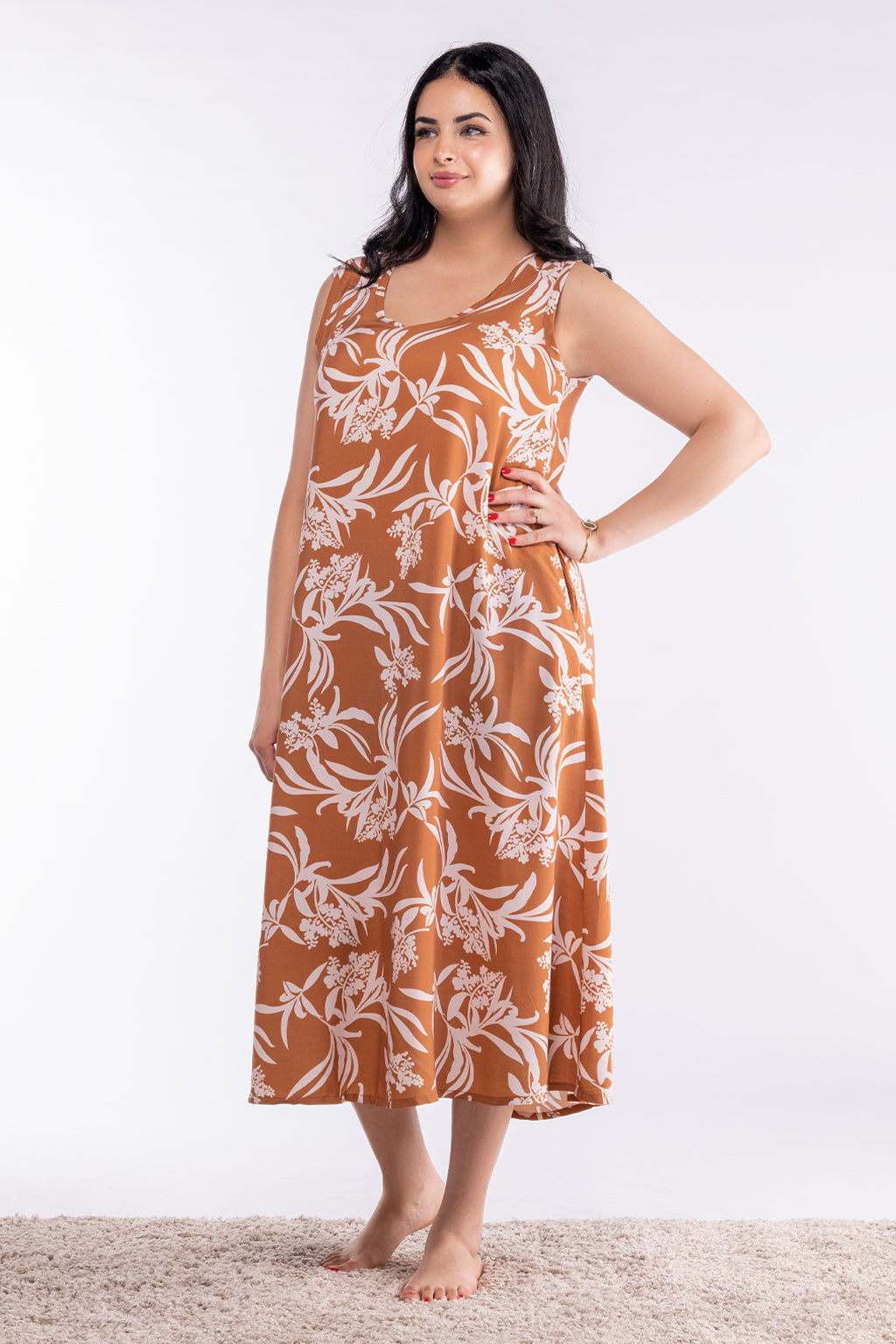 ROBE LONGUE A MOTIF FLORAL