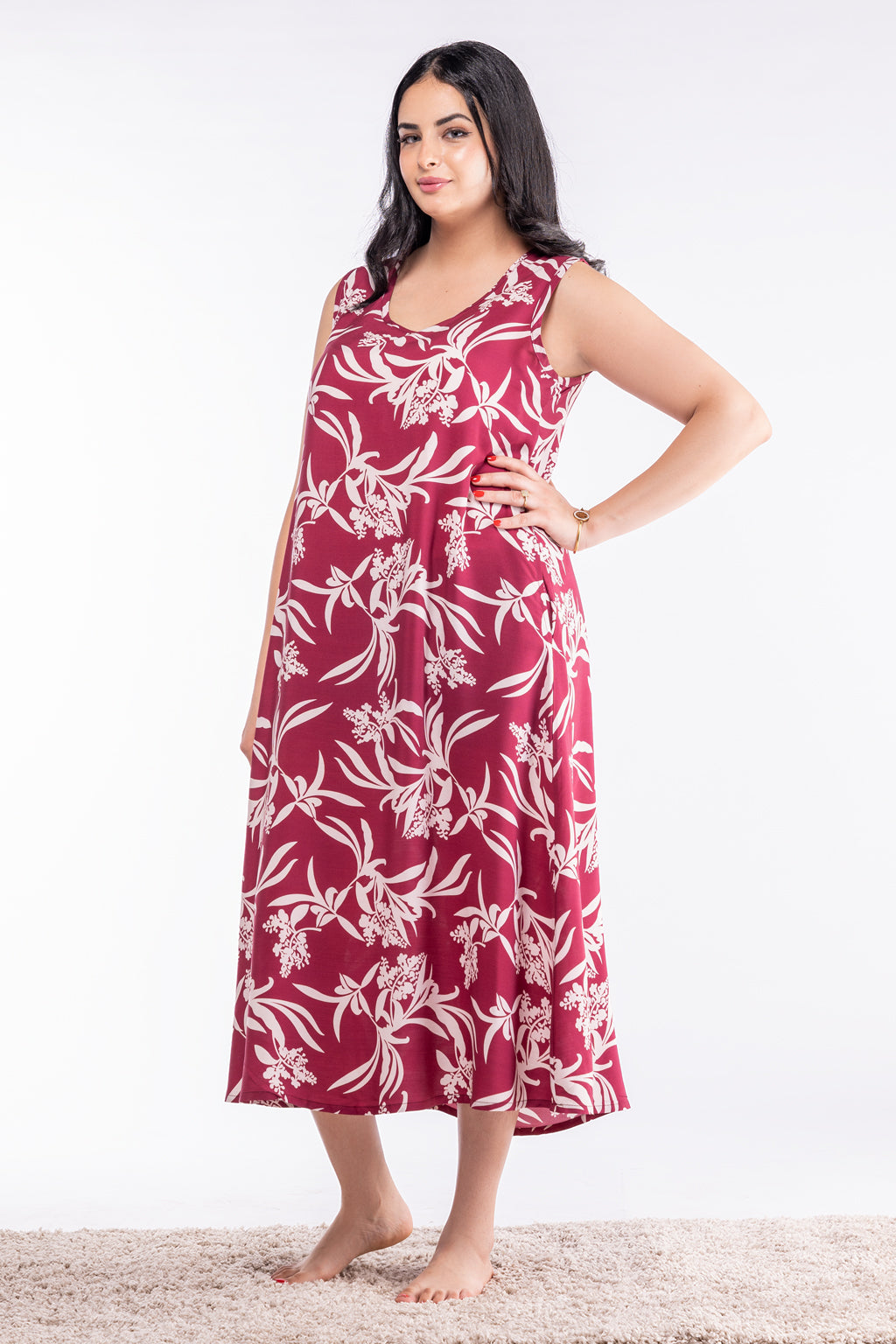 ROBE LONGUE A MOTIF FLORAL